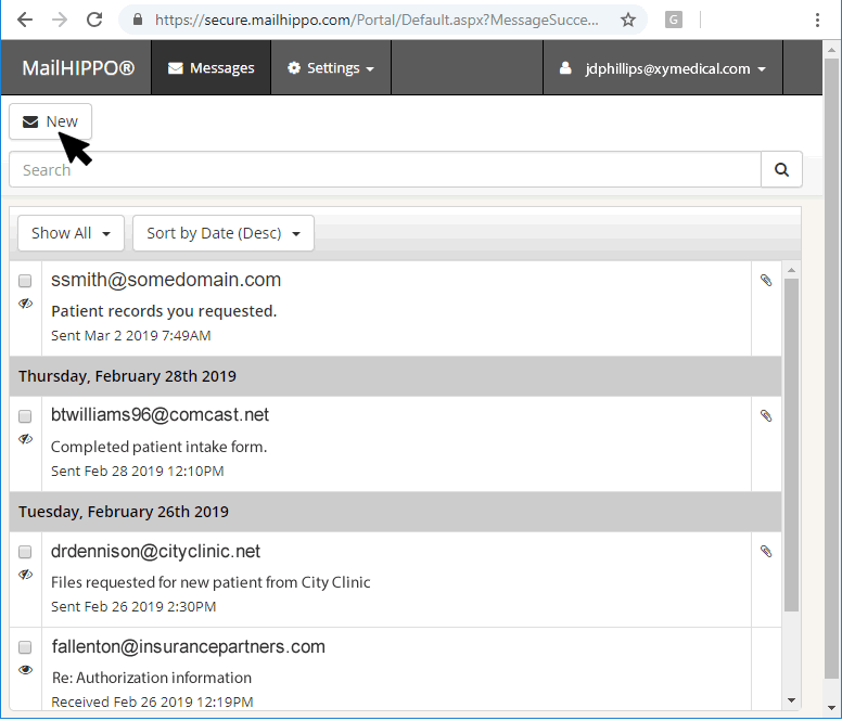 Secure inbox
