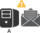 Un encrypted email sitting on senders email server.