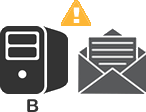 Un encrypted email message stored on insecure server.