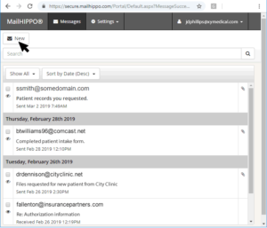 A screenshot showing MailHippo users how to create an email