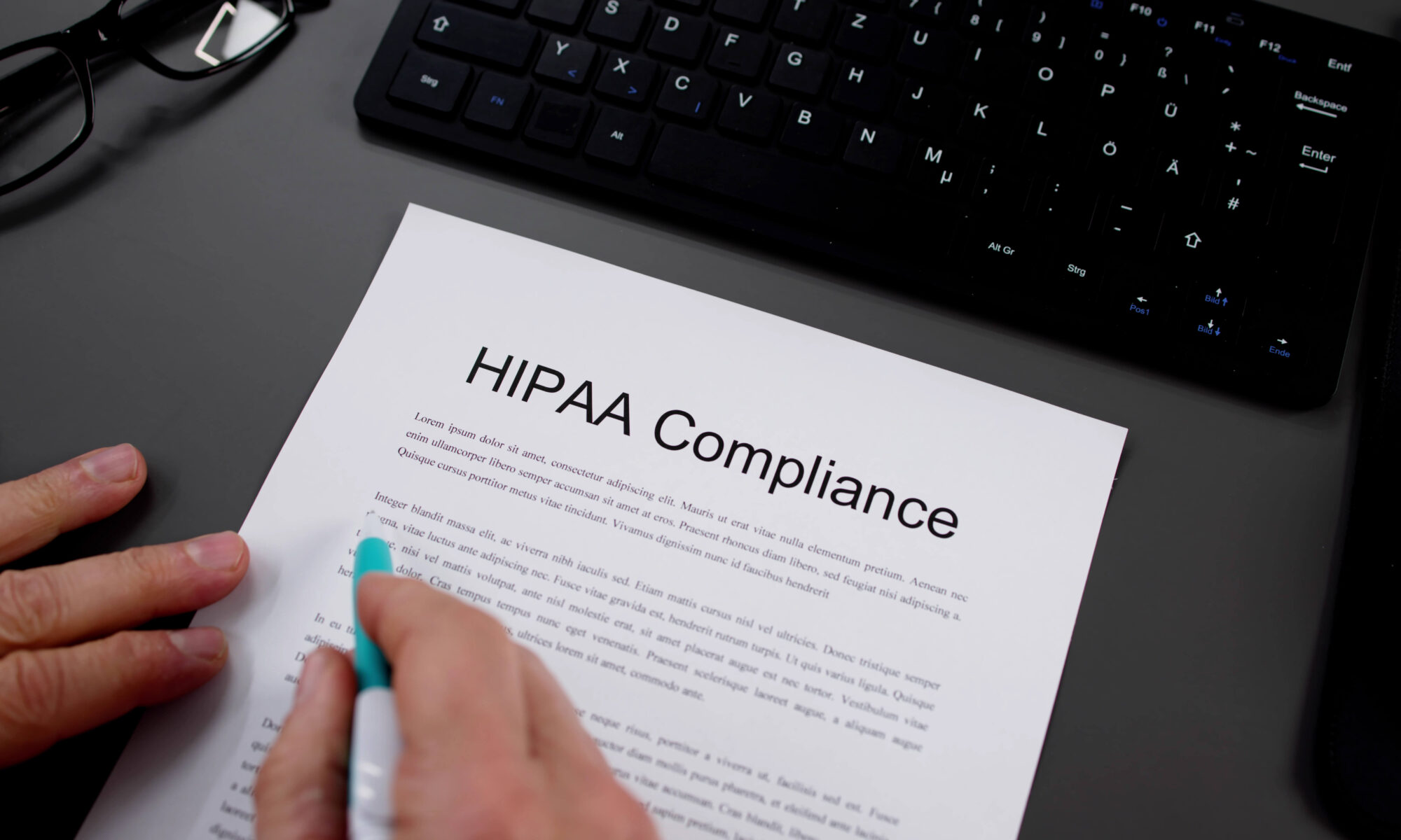 Person reads HIPAA Compliance form