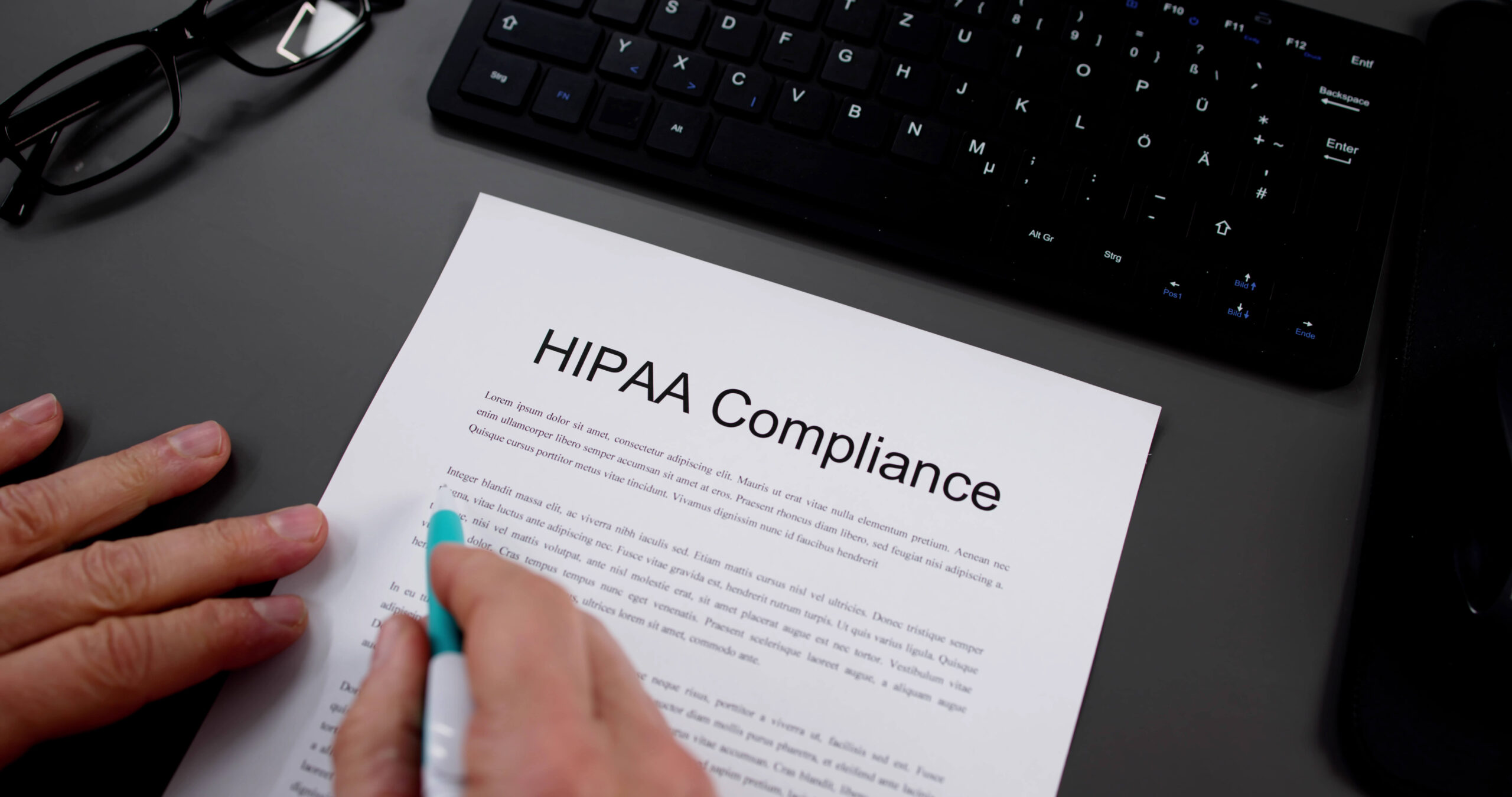 Person reads HIPAA Compliance form