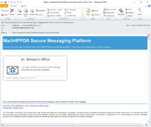 Email notification that a PDF form has been received on MailHippo