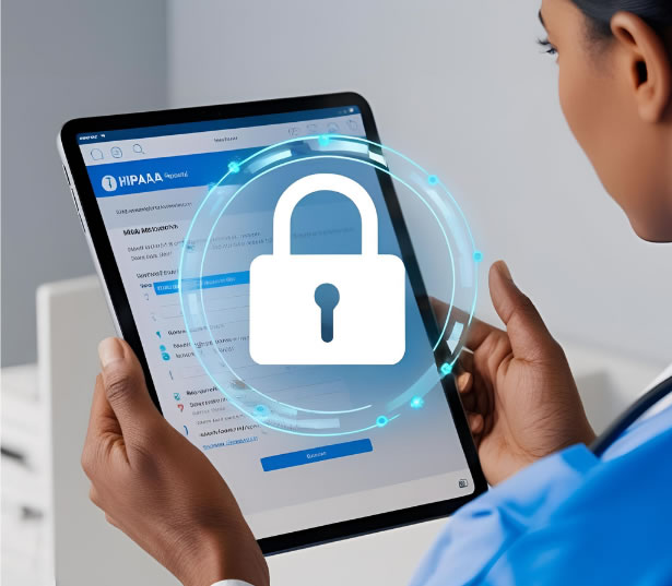 Healthcare provider viewing a HIPAA compliant email message